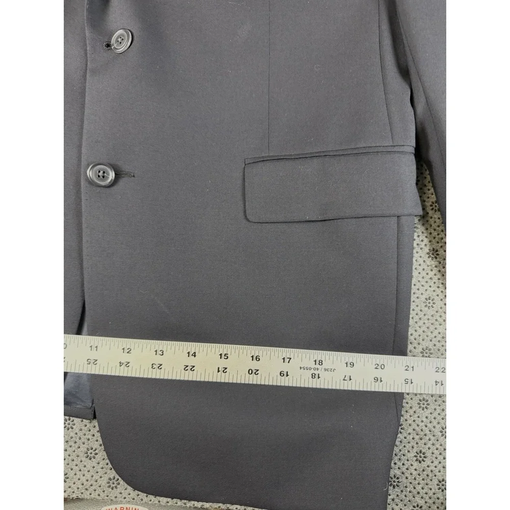 Hickey Freeman Ltd. Dillards 42 R Black Blazer 2 Button Closure 100% Wool USA